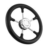 304 Stainless Steel 320mm 12.6 inch Boat Steering Wheel 5 Spoke PU Foaming Material 3/4 Shaft Vessels/Yacht/Pontoon/Boat