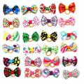 Teblacker 20Pcs Pet Bowknot Hair Rope Cute Cat Puppy Headdress Fashion Pearl Bow Rubber Bands Set Handmade Pet Hair Bow Kit Puppy Kitten Hair Bows Accessories