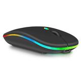 2.4GHz & Bluetooth Mouse Rechargeable Wireless Mouse for ZTE nubia Red Magic 3 Bluetooth Wireless Mouse for Laptop / PC / Mac / Computer / Tablet / Android RGB LED Onyx Black