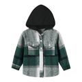 Toddler Boys Girls Shirt Coat Jacket Plaid Long Sleeve Kids Tops Hooded Outwear Coat Coats with No Hood Toddler Boy Jacket Winter Hooded Jacket Boys 2t Lightweight Puffy Coat Winter Jacket 5t Coats