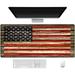 Vintage USA Flag on Wood Texture Large Gaming Mouse Pad for Computer & Laptop Non-Slip Rubber Base Desk Mat XL Extended Mousepad for Office & Home 31.5x11.8 Inch