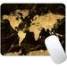 Square Mouse Pad World Map Mouse Pad Black Gold Marble Mousepad Non-Slip Rubber Mouse Pad Vintage Map Design Mouse Pads for Office Work Men 9.5 x 7.9 Inch