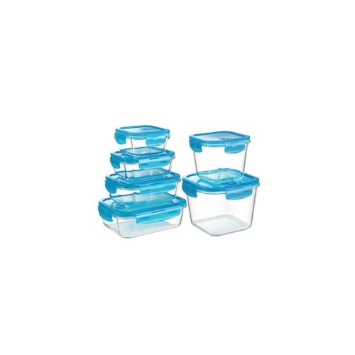 PIE LOCK | Glas Frischhaltedosen Set 12 tlg | Vorratsdosen | Bento-Box | Aufschnittdose | Brotbox | Brotdose | Wurstdose | Mikrowellendose | Meal Prep