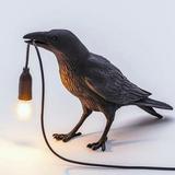 Modern 1 pcs Raven Shape Resin Nordic Lucky Bird Lamp Fixture Wall Lamp Table Lamp Home Lighting BLACK EU PLUG TABLE STAND