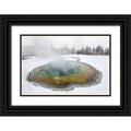 The Yellowstone Collection 24x17 Black Ornate Wood Framed with Double Matting Museum Art Print Titled - Morning Glory Pool Yellowstone National Park