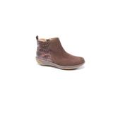 Wide Width Women's Althea Bootie by Hälsa in Dark Brown Solid (Size 7 W)