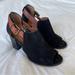 Anthropologie Shoes | Anthropologie Emma Go Peep-Toe Black Suede Heel Booties Handmade In Spain | Color: Black/Brown | Size: 39eu