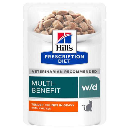 12x 85g Hill's Prescription Diet w/d mit Huhn Katzenfutter nass