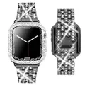 Boîtier en métal diamant pour Apple Watch bracelet de montre ceinture tendance pour femme