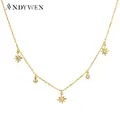 ANDYWEN – collier ras du cou en argent Sterling 925 et Zircon CZ chaîne étoile fleur Mini bijoux