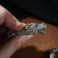 Bracelet à maillons de dragon rétro fermoir à crochet à ressort bracelet gourmette de style