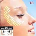 Frecks Flash Tattoo Fashion Waterproof Blad Fish Scale Pattern Gold Face Tattoo Beauty Make Up