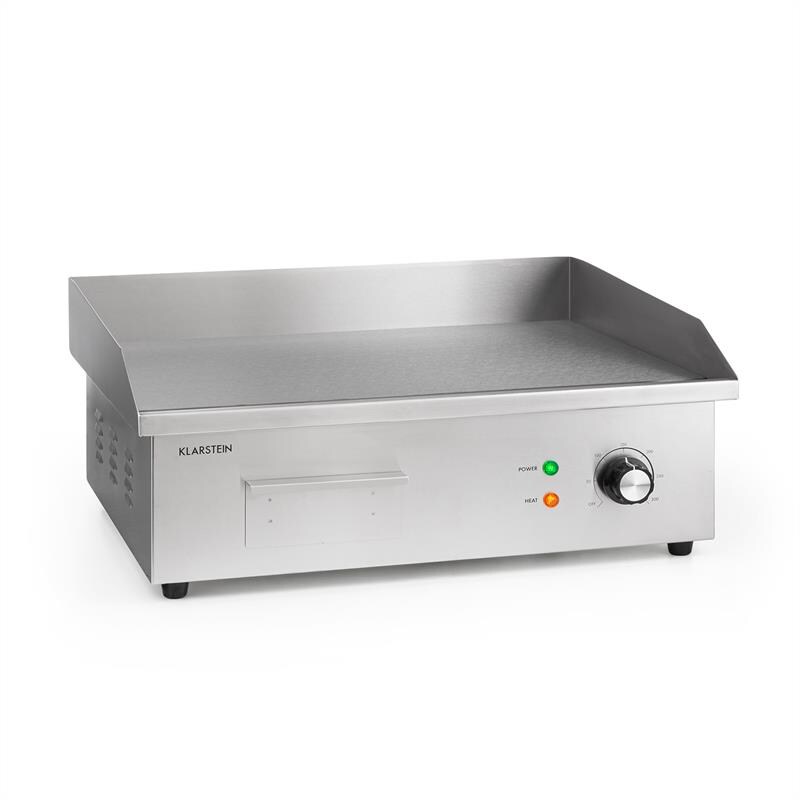 Klarstein Grillmeile 3000G Elektrogrill 3000W Grillplatte 54,5x35cm glatt Silber-Metallic Image