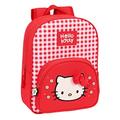 HELLO KITTY Spring - Cartoon-Kinder-Schulrucksack, Kinderrucksack, anpassbar, ideal für Kinder, bequem und vielseitig, Qualität und Strapazierfähigkeit, 26 x 11 x 34 cm, Rot, rot, Estándar, Casual