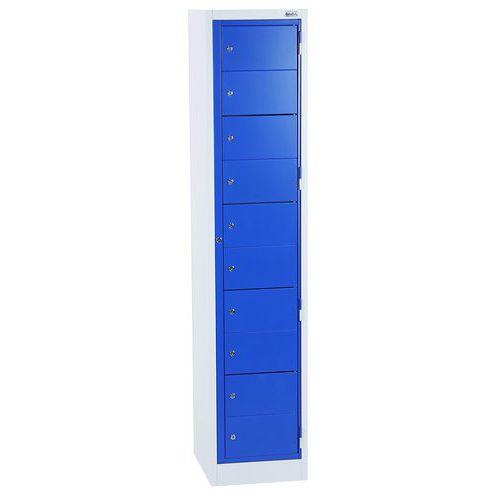 Armoire Linge Propre 10 Cases Gris/bleu Sur Socle - Manutan Expert
