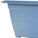 Bloem Dayton Square Deck Planter: 15" - Ocean Blue - 100% Recycled Durable Plastic, Elevated Feet