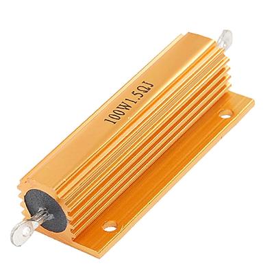 Chassis Mounted Aluminum Housed Resistor 5% 100W 1.5 Ohm - Gold Tone