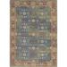 HomeRoots 5'x7' Blue Red Hand Woven Floral Traditional Area Rug - 5' Octagon