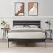 Javlergo Platform Bed Frame with Wood Headboard, Strong Metal Slats Support, No Box Spring Needed