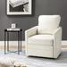 Terrance Transitional Swivel Faux Leather Barrel Accent Chair with Metal Base