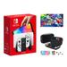 2023 Newest Nintendo Switch OLED Model White Joy-Cons Console 32GB Internal Storage Bundle with Mario Tennis Aces & 10 in 1 Accessory Case