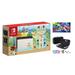 Nintendo Switch Animal Crossing: New Horizons Edition Jon-Con Console 32GB Internal Storage Bundle with Mario Tennis Aces & 10 in 1 Accessory Case