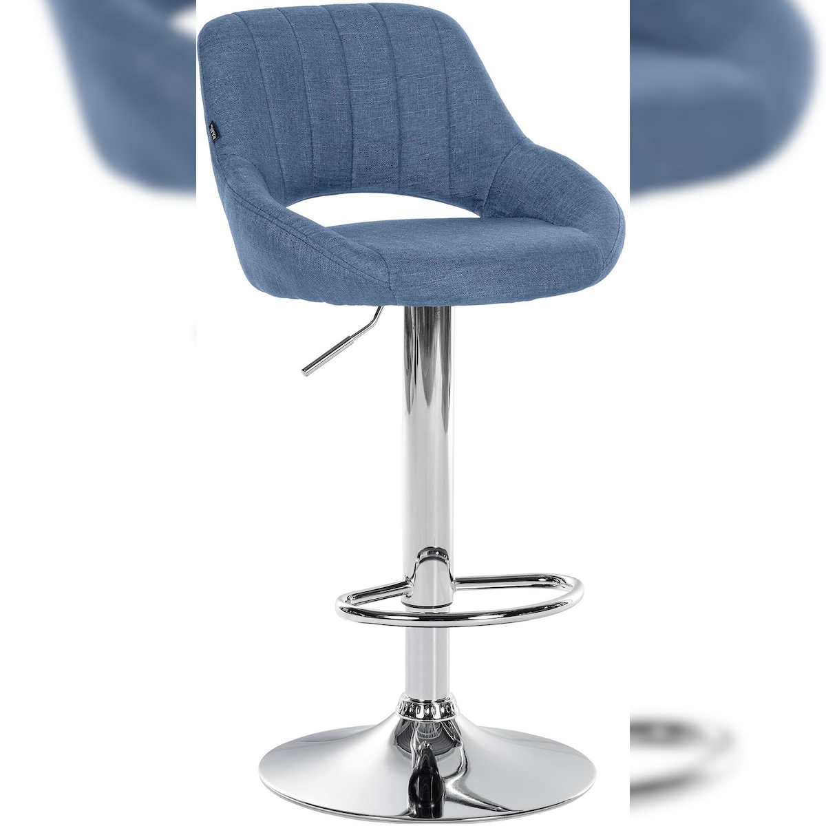 CLP Barhocker Milet Stoff blau/chrom Image
