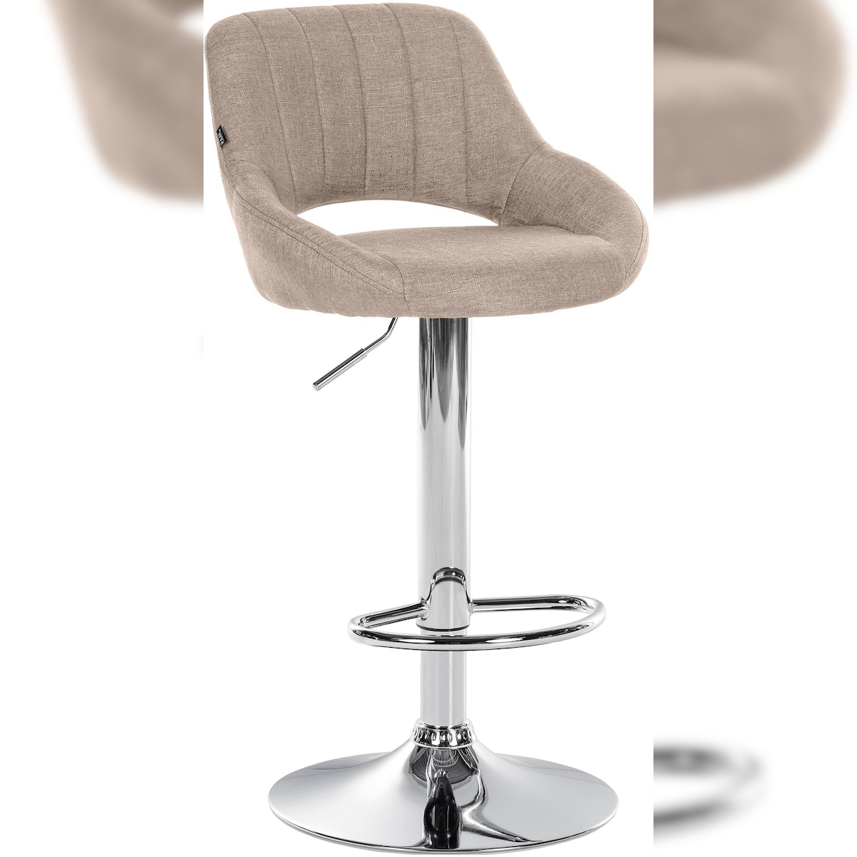 CLP Barhocker Milet Stoff taupe/chrom Image