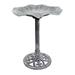 Stone Grey Lily Leaf Pedestal Outdoor Garden Floral Bird Bath Decoration Accent