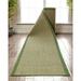 Well Woven Custom Size Indoor/Outdoor Runner - Choose Your Length - Woden Green Indoor/Outdoor Flat Pile Solid Color Border Pattern 31 Inch Wide x 19 Feet Long Runner (31 x 19 Runner) Rug