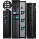 Seizee Electronic Digital Long Storage Cabinet All-Steel Gun Safe Cabinet 2-Safe Opening Ways Keypad Lock Safe for Home Shop Office