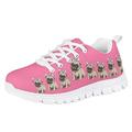 Pzuqiu Pug Dog Little Kids Tennis Shoes for Girls Size 13 Breathable Kids Pink Sneakers Lightweight Running Shoes Animal Print