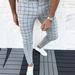 Slim Fit Plaid Dress Pants for Men Plus Size Fashion Business Casual Tapered Leg Trouser Stretch Stylish Golf Pants