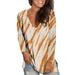 NKOOGH Women Compression Long Sleeve Shirt Women Thin Long Sleeve Shirt Women Casual Loose T Shirt Autumn Winter V Neck Tie Dye Printed Long Sleeve T Shirt Top