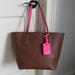 Coach Bags | Coach Taxi Tote Saddle Brown Neon Pink Limited Edition Bag Never Used! Nwt | Color: Brown/Pink | Size: 10-16" L , 11" H And 6-8" Deep