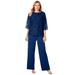 Plus Size Women's Popover Lace Jumpsuit by Jessica London in Evening Blue (Size 16 W)