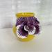 Anthropologie Accents | Anthropologie Yellow Vase With 3d Purple Pansy Bloom Ceramic Flower Vase 5” Tall | Color: Purple/Yellow | Size: Os