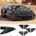 Tinki Rear Side Window Louver Cover Compatible with Corvette C8 Stingray 2020-2023 Side Window Louvers Air Vent Shades Cover Trim Rear Quarter Window Cover Trim Pair
