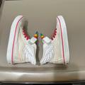 Vans Shoes | Glitter Rainbow White Unicorn Vans Kids 3 | Color: Red/White | Size: 3g
