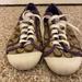 Coach Shoes | Coach Sneakers With Purple Sequin Trim Size 8 | Color: Cream/Purple | Size: 8