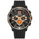 MEGIR Military Sport Watches for Men Fashion Chronograph Quartz Watch Man Waterproof Wristwatch with Silicone Strap Auto Date, 2206 Black Rose Gold, Quartz Watch,Chronograph