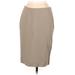 Giorgio Armani Wool Pencil Skirt Knee Length: Tan Solid Bottoms - Women's Size 42