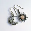 Boucles d'oreilles bohème soleil lune en argent et cristal pour femmes accessoires de mode bijoux