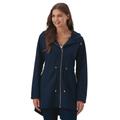 Masseys Flounced Anorak (Size 1X) Navy, Polyester,Spandex