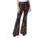 Jessica Simpson Women's Pull-On Flare Ponté Pant (Size 28) Foil Snake, Viscose,Nylon,Spandex