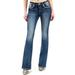 Miss Me Women's Turquoise Flap Bootcut Jean (Size 27) Medium Wash, Cotton,Viscose,Elastine
