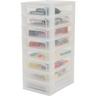 Schubladenschrank, Schubladencontainer, 8 Schubladen mit 4 l, Format A4, durchsichtige Schubladen,
