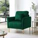 Modern Channel Tufted Accent Chair in Velvet Upholstered Armchair - 32"Wx32"Dx36"H