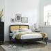 Sierra Cane and Wood King Platform Bed With Splayed Legs