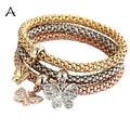 Kayannuo Christmas Clearance Multilayer Bracelets - 3PCS Gold/Silver/Rose Gold Corn Chain Bracelet For Women Heart Shaped Stretch Bracelet